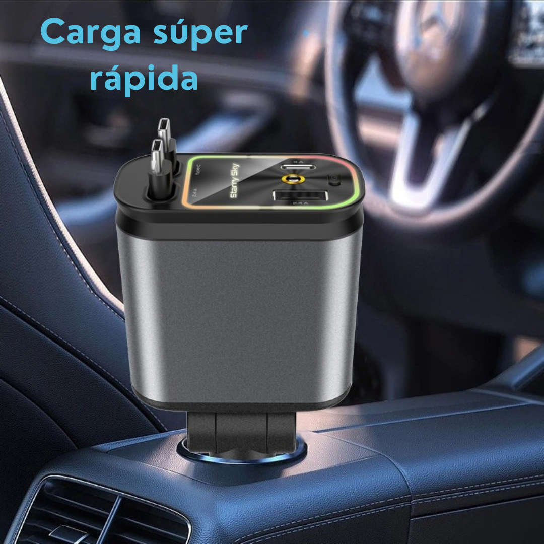 Cargador de coche retráctil