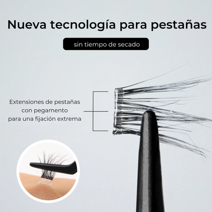 Extensiones de Pestañas Autoadhesivas con Tecnología de Aplicación en un Solo Paso