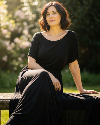 Vestido Holgado de Hombros Caídos Para Mujer