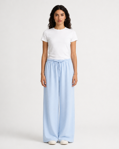Pantalón Palazzo con Cintura Elástica