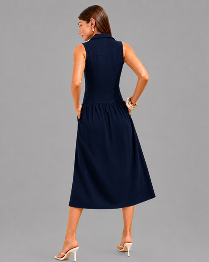 Vestido Camisero Midi con Botones Frontales®