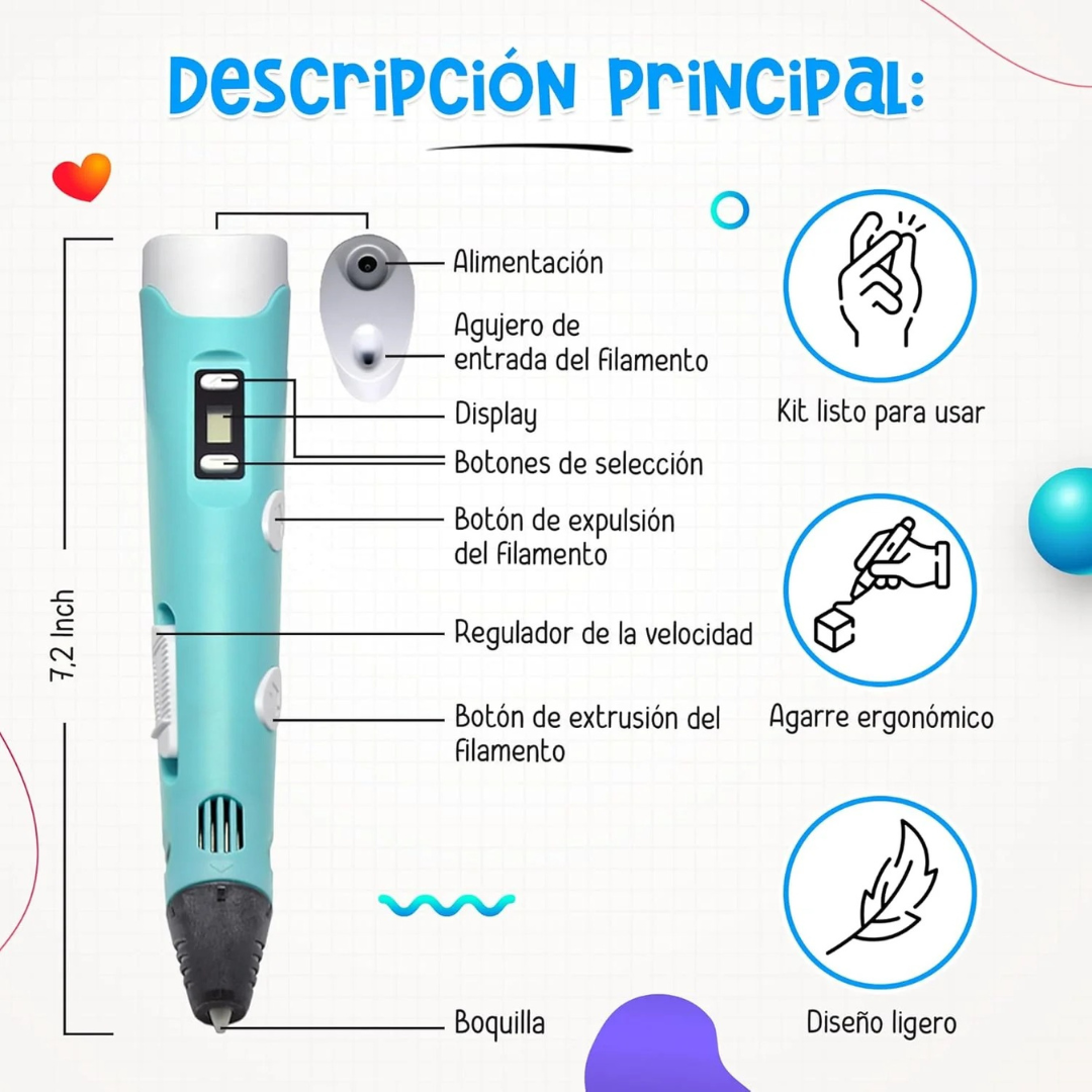 Pluma de Impresion 3D para Desarrollo Creativo