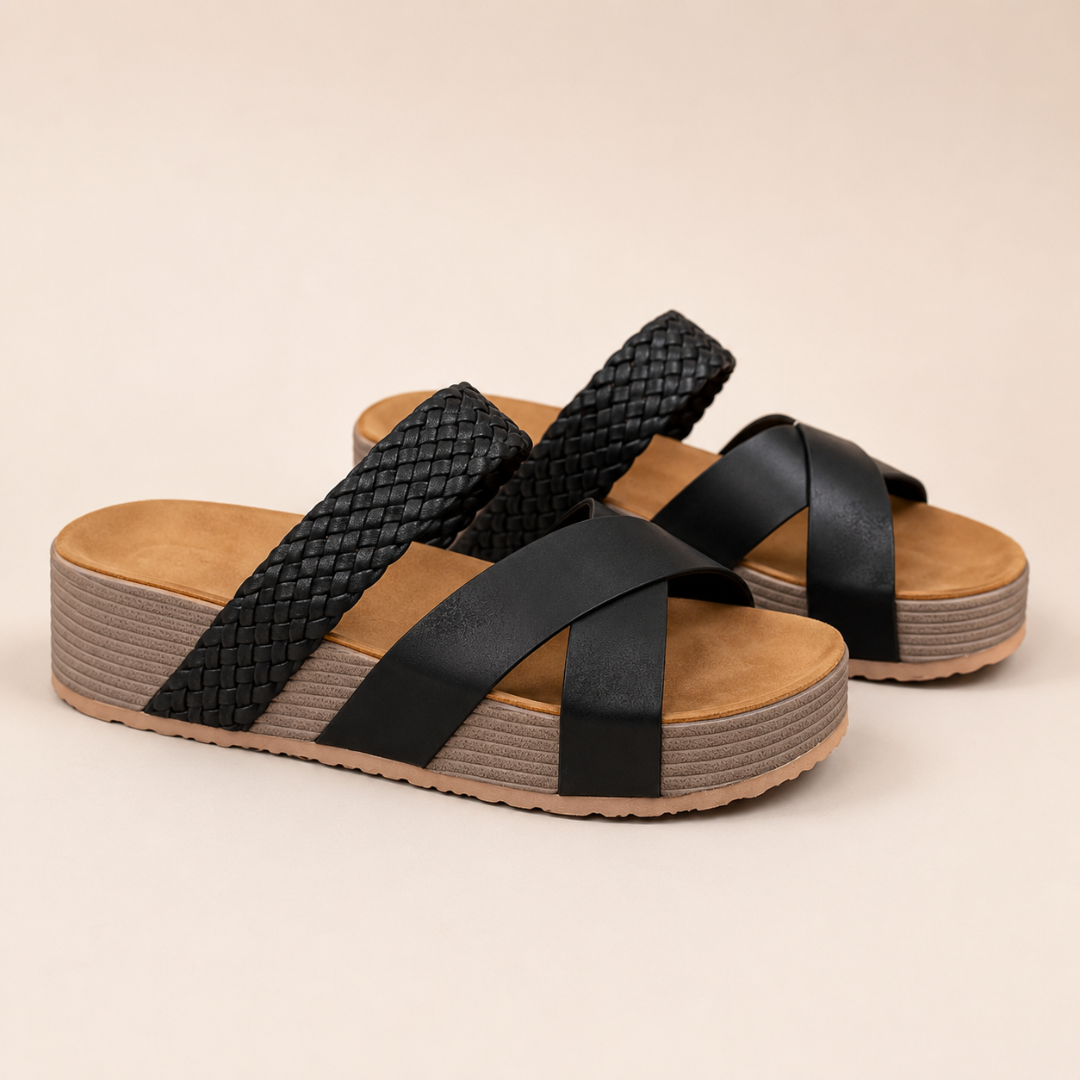 Sandalias de Cuña con Tiras Cruzadas®