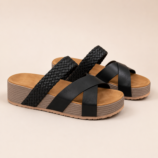 Sandalias de Cuña con Tiras Cruzadas®