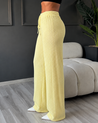 Pantalón ancho de punto texturizado