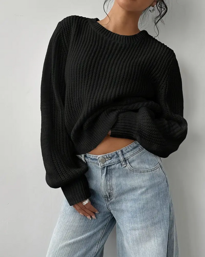 Suéter Holgado Clásico de Punto para Mujer