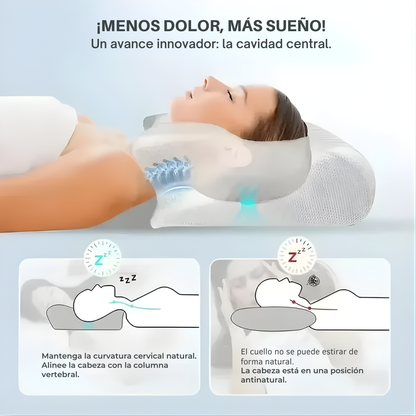 Almohada Cervical Viscoelástica Ergonómica con Diseño de Mariposa