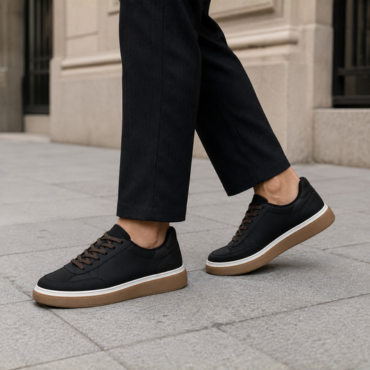 Zapatillas Casuales de Piel con Suela Contrastada Unisex