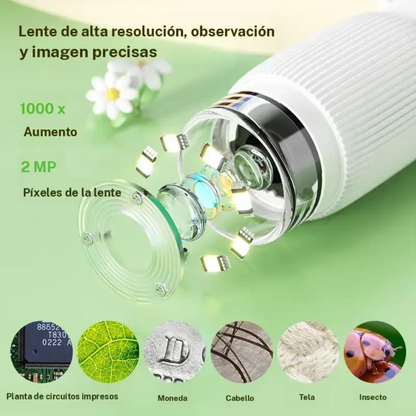 Mini microscopio portátil de ciencia para niños con pantalla integrada