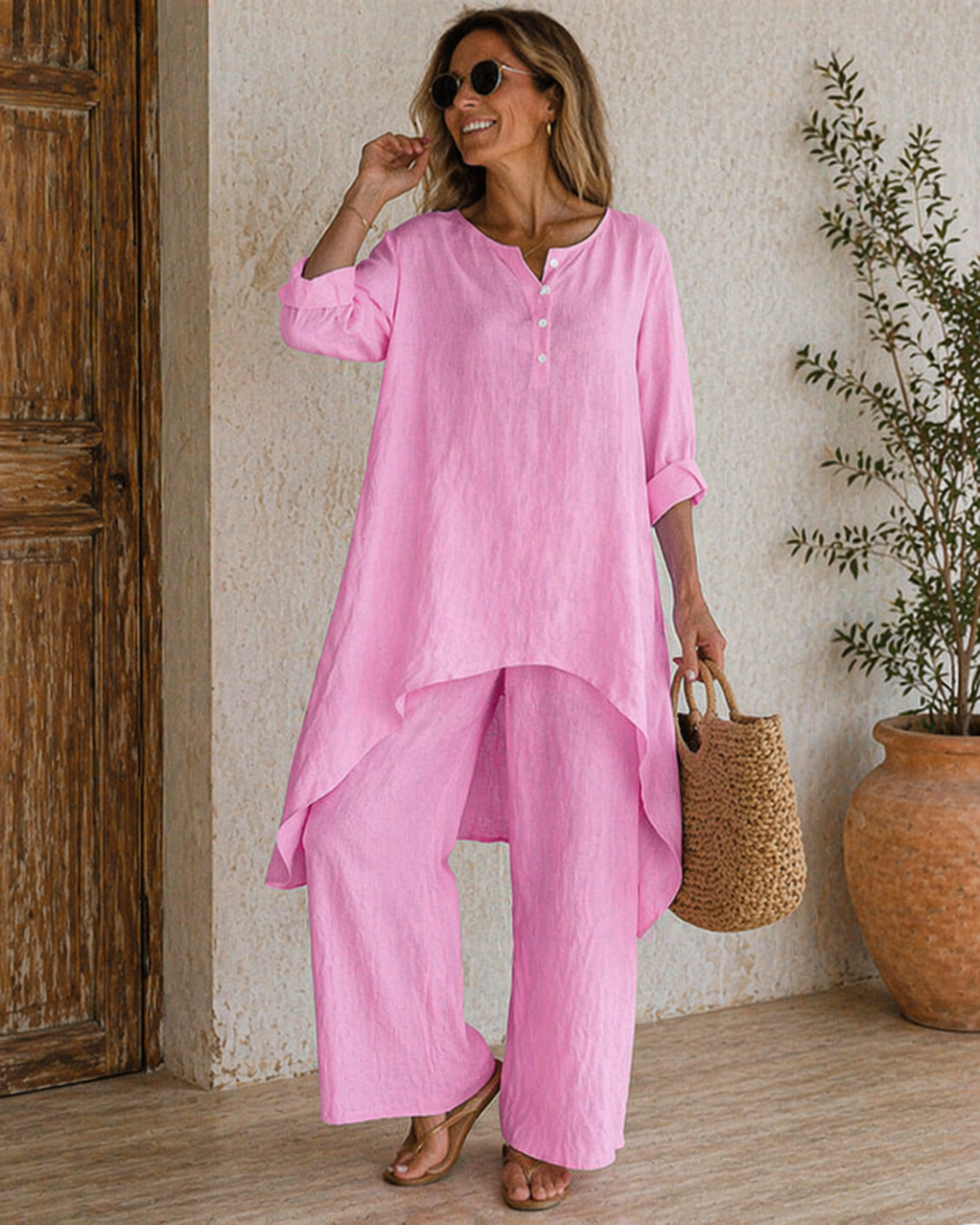 Conjunto Casual de Lino Estilo Natural®