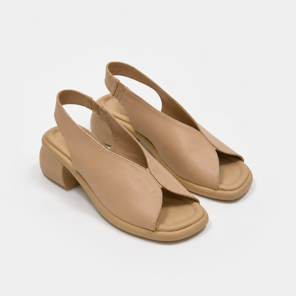 Sandalias de Tacón Bajo con Abertura Frontal