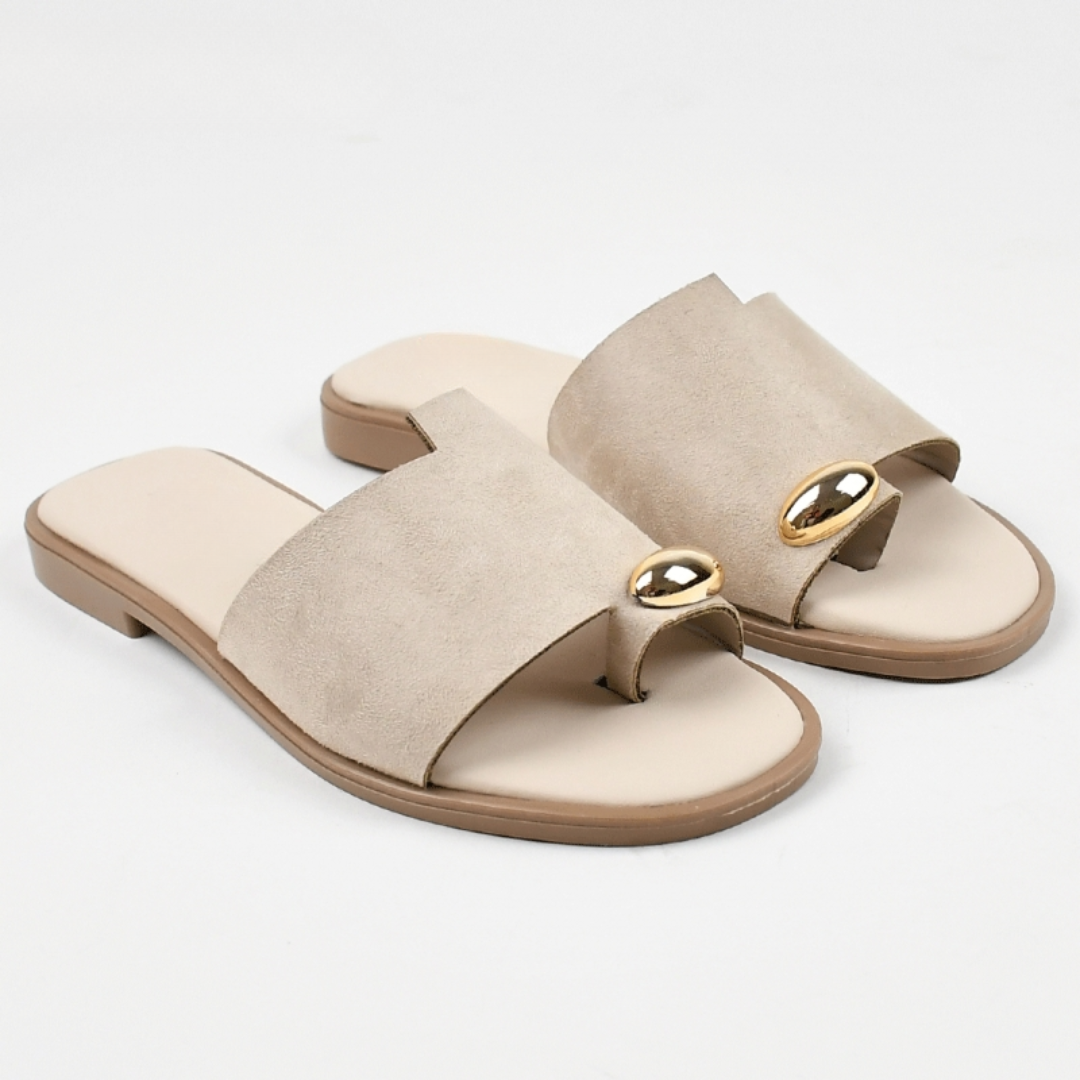 Sandalias Planas con Detalle Metálico