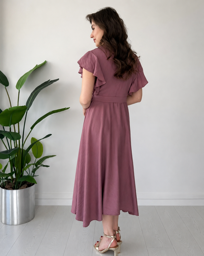 Vestido Midi de Mangas con Volantes®