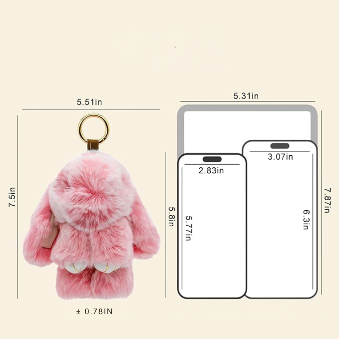 Llavero de Conejito PomPom Premium Hecho a Mano®