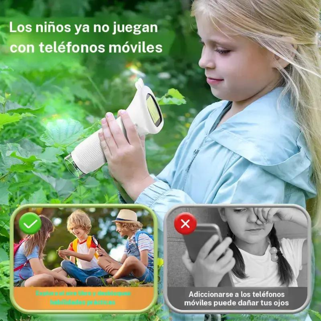 Mini microscopio portátil de ciencia para niños con pantalla integrada