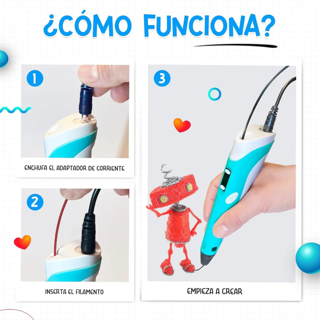 Pluma de Impresion 3D para Desarrollo Creativo