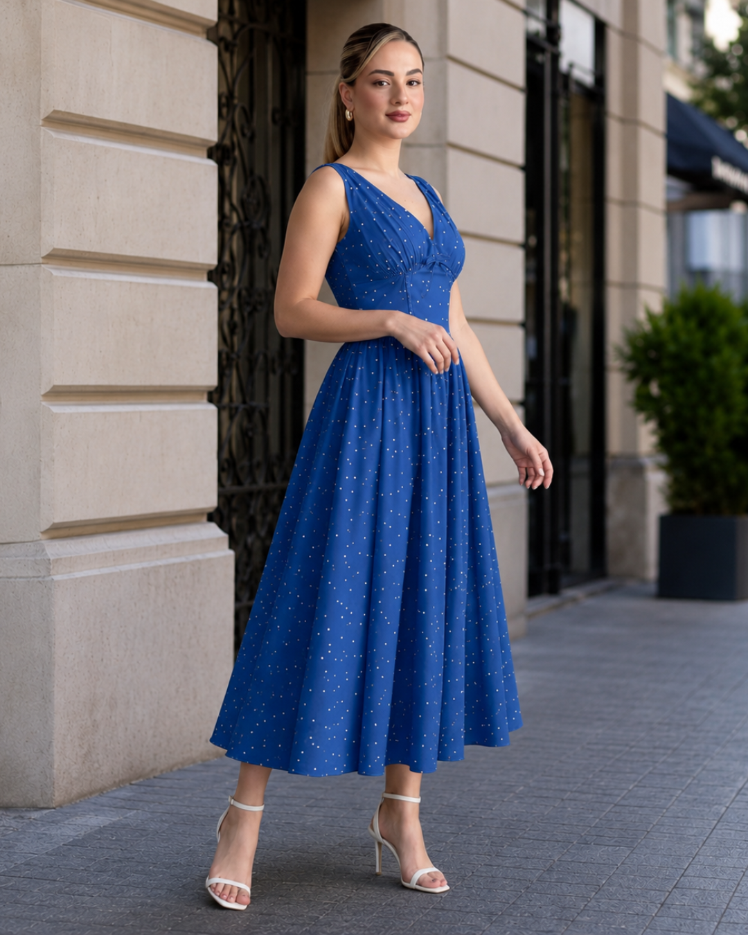Vestido con Lunares y Escote en V®