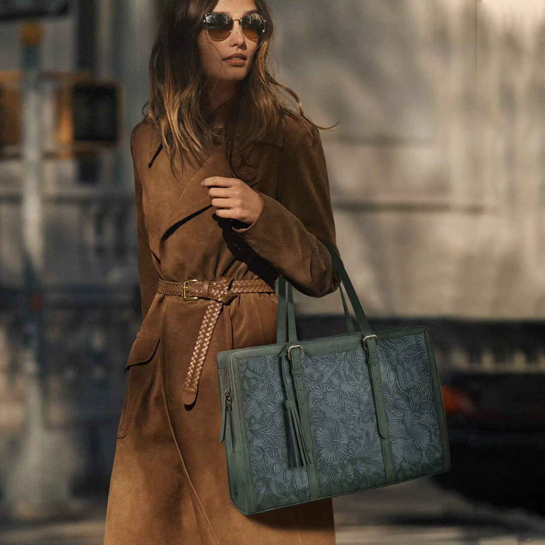 Bolso de Cuero Vintage Elegante para Portátil