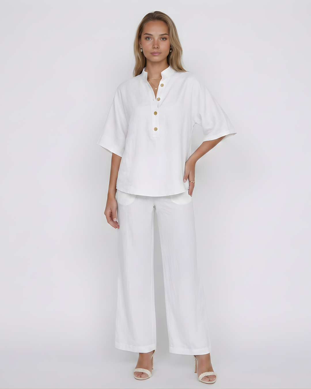 Conjunto de Lino de Dos Piezas