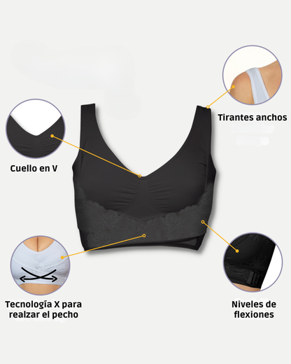 Set x3 Sujetador con Realce Natural y Comodidad Absoluta Sin Costuras