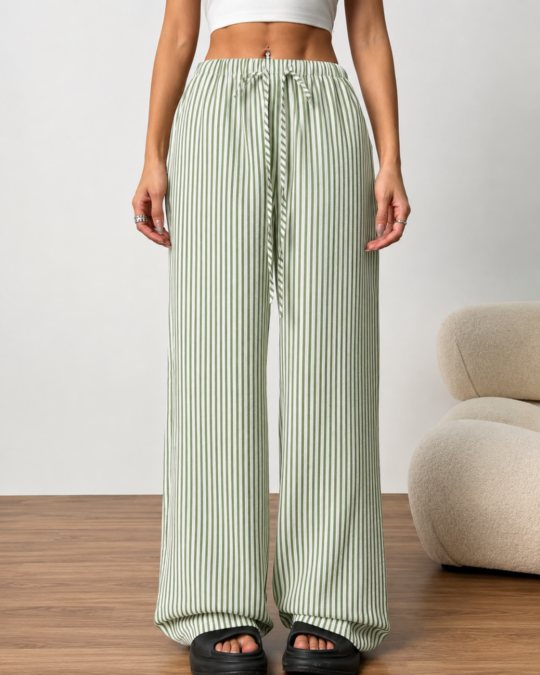 Pantalón Holgado de Rayas