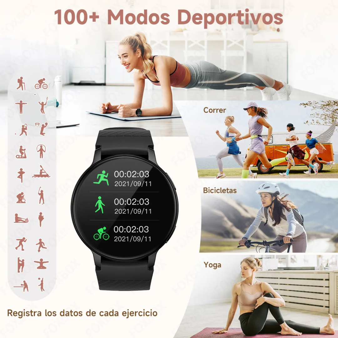 Smart watch con correa de malla de acero inoxidable tejida®
