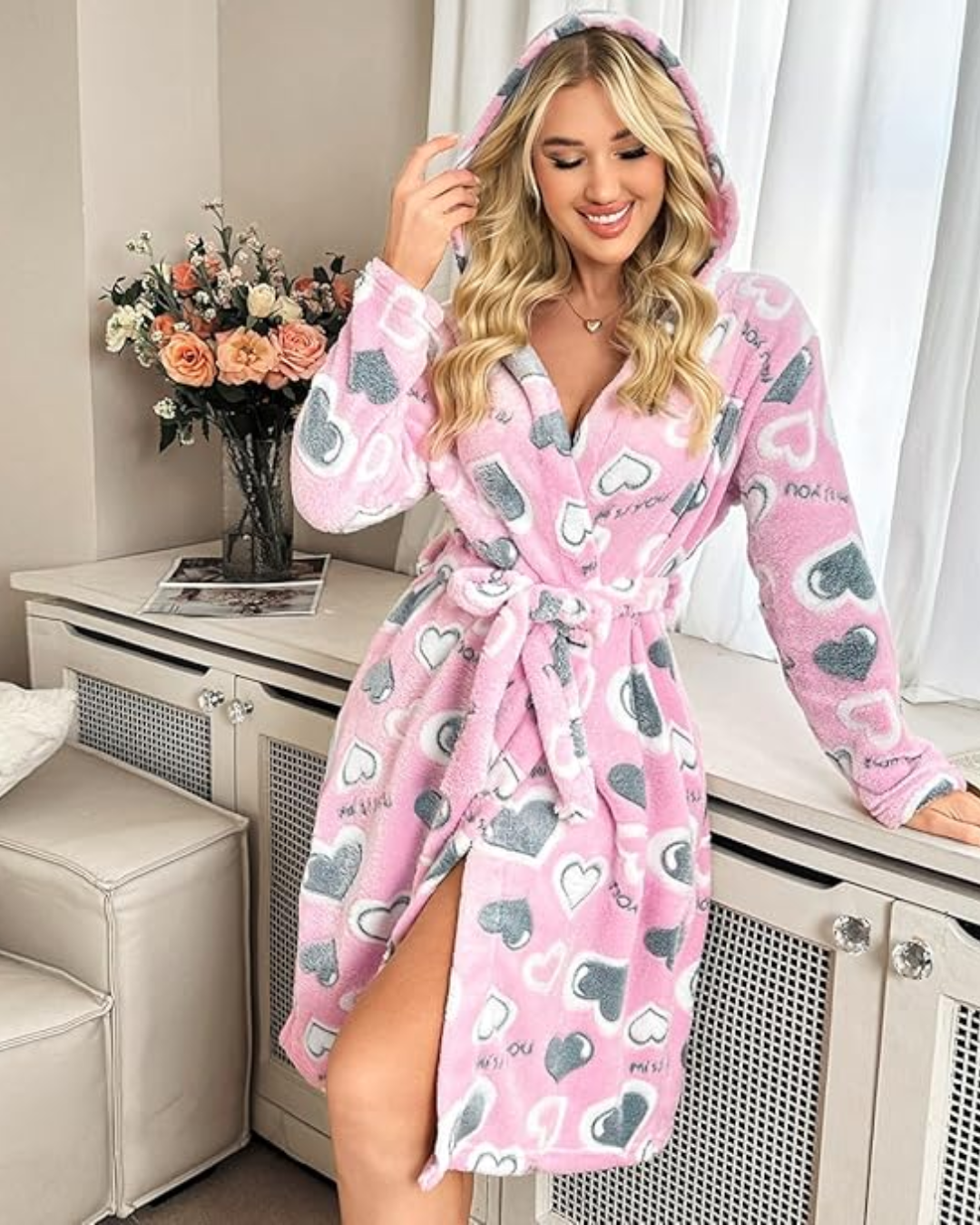 Camisón con Estampado de Corazón para Mujer