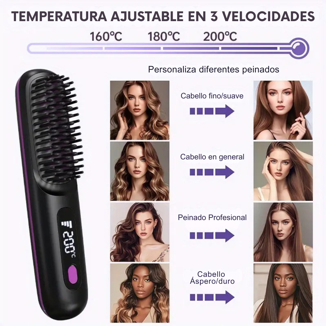 Cepillo inalámbrico con pantalla LCD y calefacción rapida®