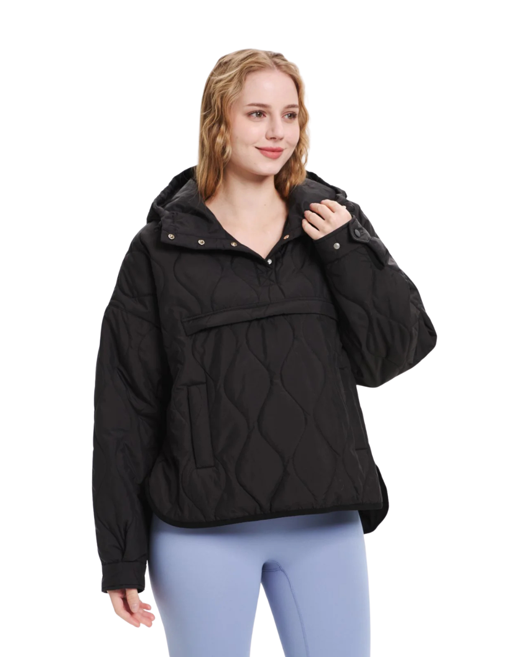 Abrigo con capucha acolchada plegable e impermeable Para Mujer®