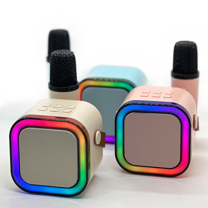 Minialtavoz portátil con micrófono y luces RGB