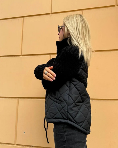 Abrigo de manga larga casual con ajuste de cremallera para mujer