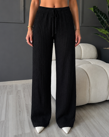 Pantalón ancho de punto texturizado