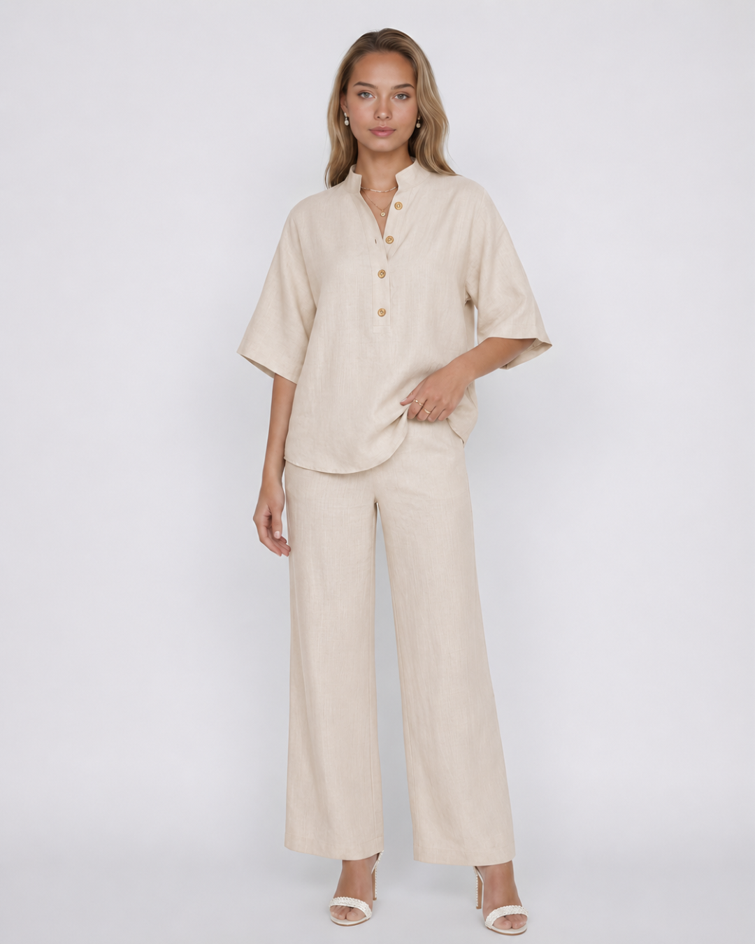 Conjunto de Lino de Dos Piezas