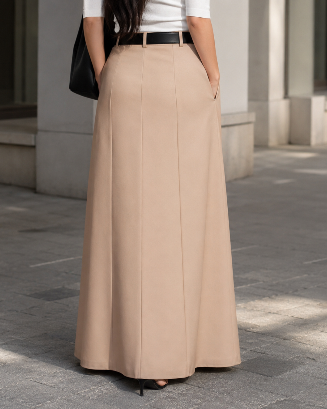 Falda Maxi Fluida de Cintura Alta