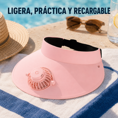 Visera Solar con Ventilador USB — Frescor inmediato bajo el sol sin llevar las manos ocupadas®