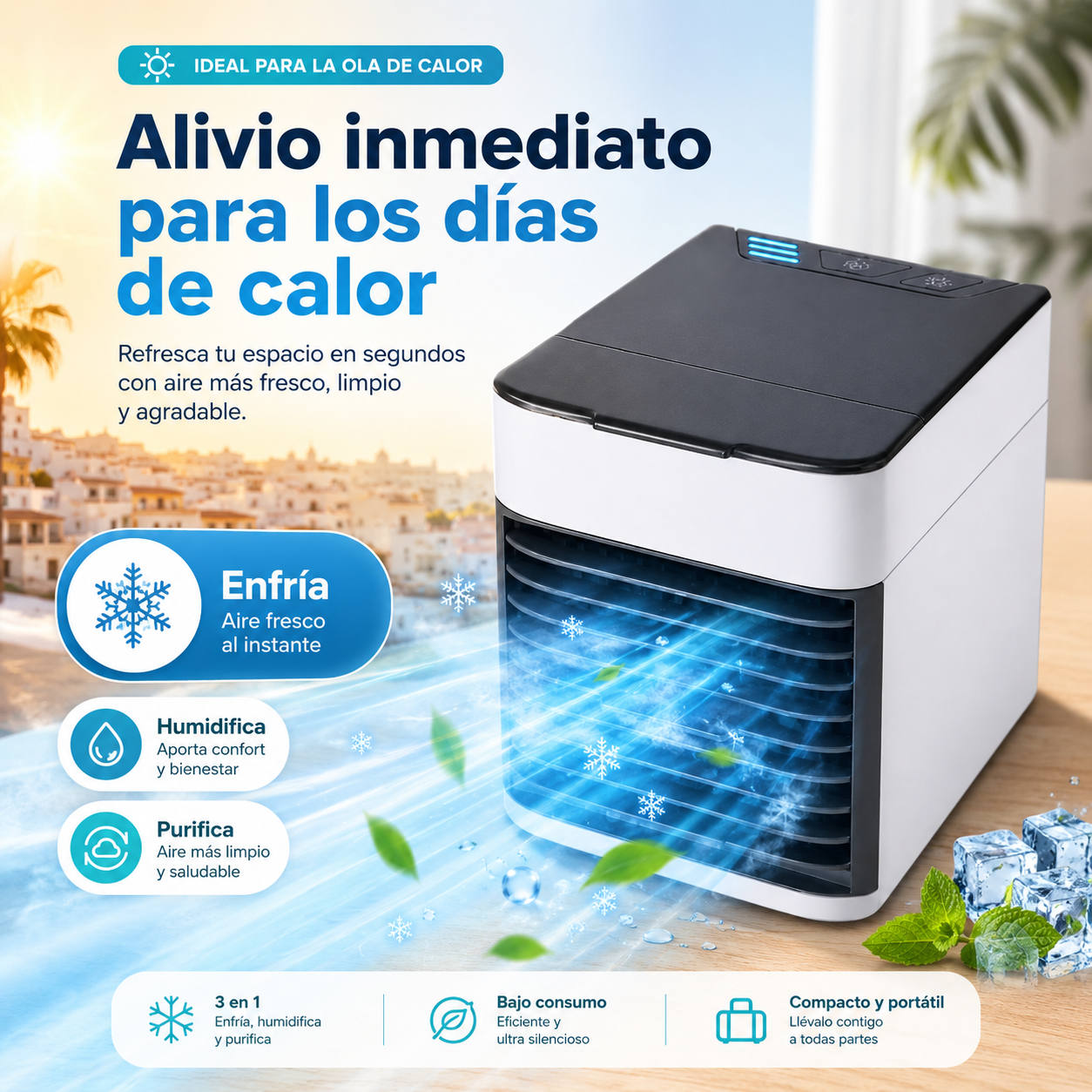 Mini Enfriador de Aire Portátil