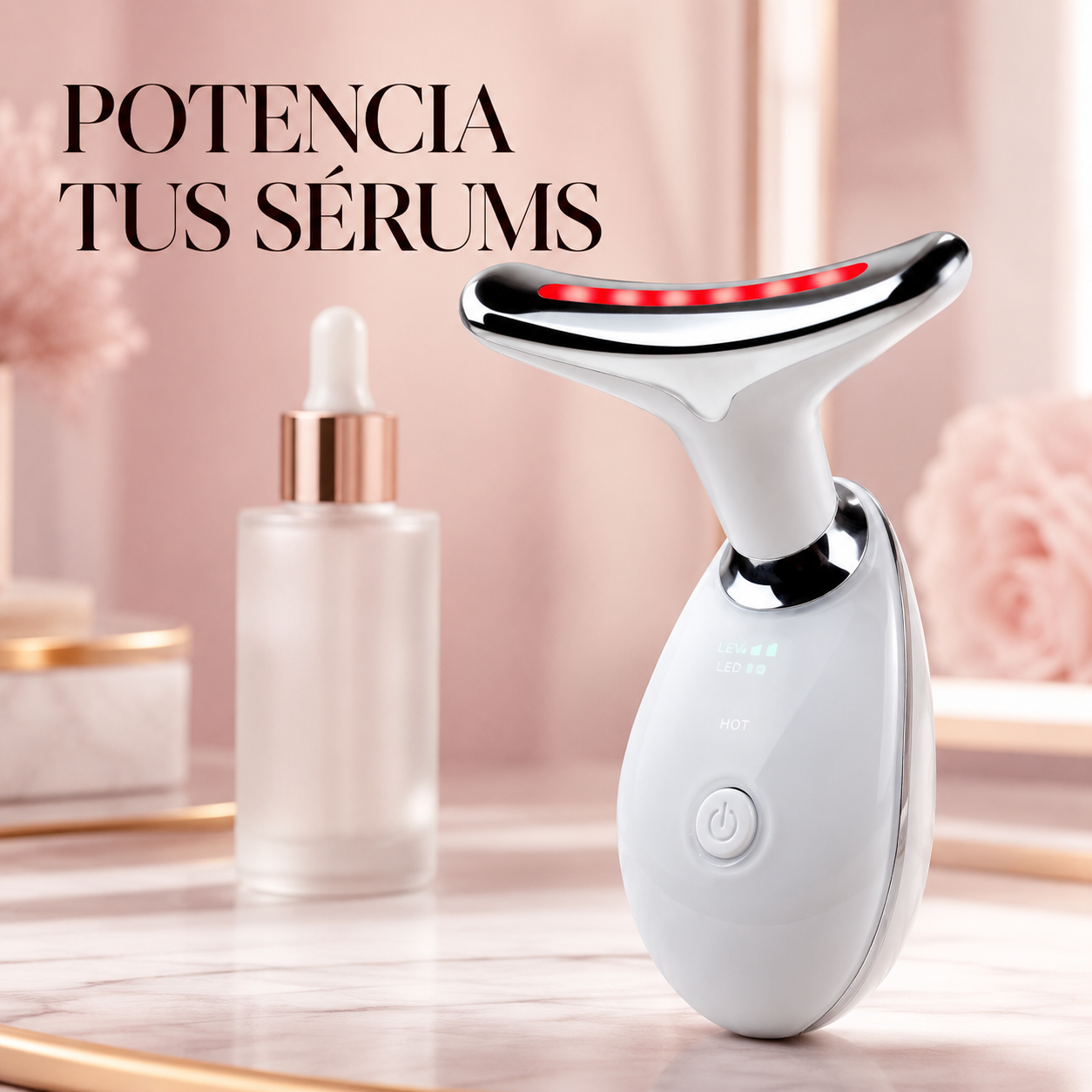 Masajeador Facial y de Cuello - Tecnologia LED 7 colores
