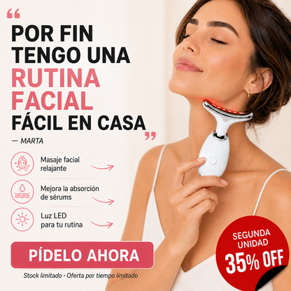 Masajeador Facial y de Cuello - Tecnologia LED 7 colores