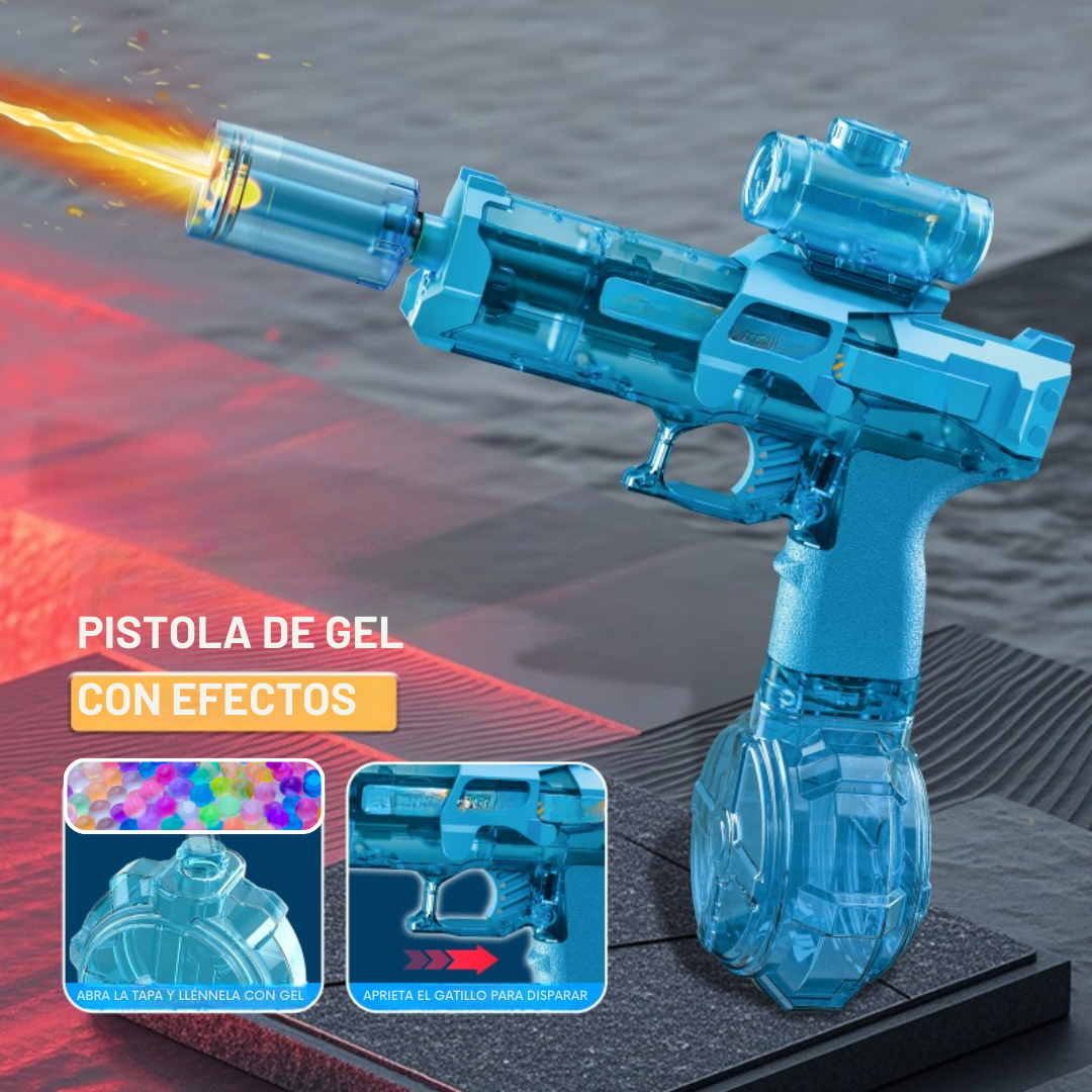 Pistola de gel eléctrica recargable con luces led